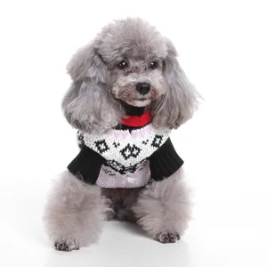 Classic retro knit dog sweater for small and medium dogs warm winter pet apparel clothing