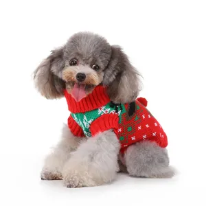 Joli pull de Noël pour chien de compagnie avec motif en tricot de renne vêtement d'hiver