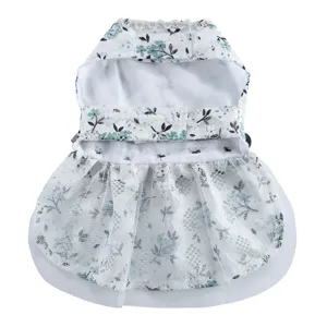 Robe de chien de compagnie en dentelle florale style princesse vetement de fete de mariage