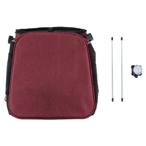 Borsa portapacchi per animali bordeaux rimovibile con aste di supporto e luce LED