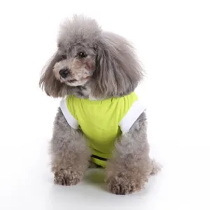 Dog surgery recovery suit breathable pet nursing clothing cute pet apparel green and white