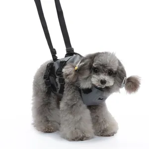 Imbracatura di sollevamento per cani grigia supporto cinturini regolabili vista dettagliata