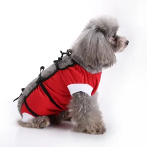 Breathable dog surgery recovery suit with secure strap design for pet post-operative care.