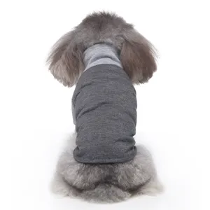 Gemütlicher Haustier Hund Rollkragen Pullover grau zweifarbig Welpenkleidung Winter warm