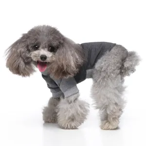 Grauer Haustierpullover für Hunde hoher Kragen Pullover Welpenkleidung lässige Kleidung