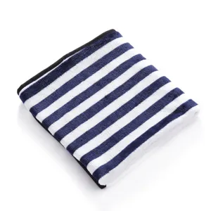 Blue and white striped fleece pet blanket dog mat soft cozy home use all season warm quilt