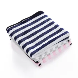 Soft striped pet blanket double-sided fleece cozy sleeping mat for dogs and cats warm bed.