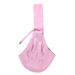 Details of the pink pet sling carrier, lightweight and breathable fabric for small dogs out.