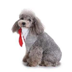 Stijlvolle hondenenstropdas bandana voor feest en bruiloft, elegante houndstooth slabbetje.