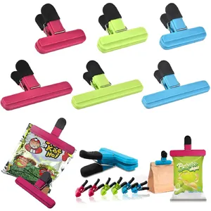 Durable colorful plastic bag sealing clips for food storage and snack preservation