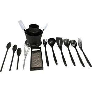 Juego de 14 utensilios de cocina con soporte giratorio batidor rallador espátulas