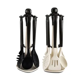 Juego de utensilios de cocina de silicona antiadherente espátula cuchara soporte