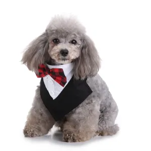 Hond tuxedo vlinderstrik huisdier slabbetje huwelijk feest formele kraag puppy kostuum