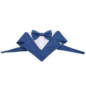 Honden bandana met vlinderdas en pak ontwerp, perfect voor huwelijksfeesten en evenementen.