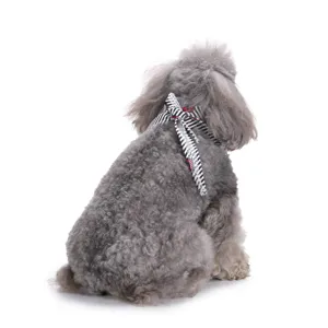 Zwart-wit gestreepte huisdieren slab en halsband accessoire voor honden, perfect voor feesten.