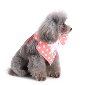 Leuke roze hondenslab met stippen en vlinderdas, perfect voor bruiloften en feestjes.