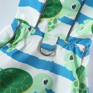 Imperméable pour chien motif tortue mignon bandes réfléchissantes vêtement quatre pattes