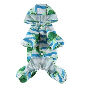 Imperméable pour animal de compagnie imprimé tortue veste de pluie imperméable à quatre pattes.