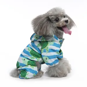 Imperméable à quatre pattes pour animaux avec motif de tortue mignon pour les petits chiens