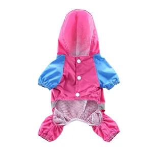 Imperméable pour animal de compagnie à quatre pattes avec capuche, manteau de pluie léger pour chien.