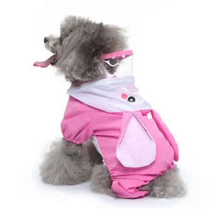Manteau de pluie rose pour animal avec capuche transparente imperméable poncho pour chiens