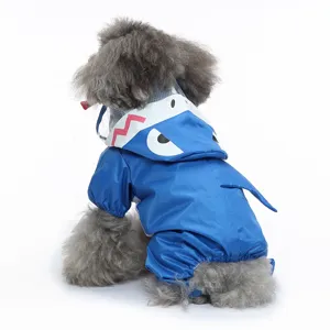 Imperméable requin bleu pour animal de compagnie vêtements de chien à quatre pattes mignon