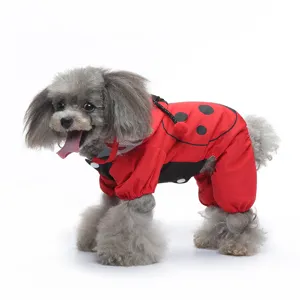 Mignon imperméable pour animal coccinelle vêtement chien étanche vue détaillée