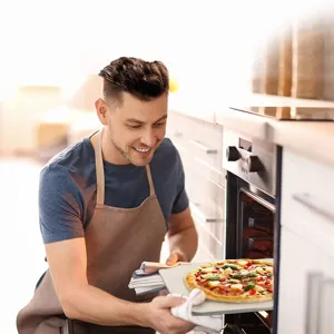 Professionele cordieriet pizzasteen 38x30cm voor het bakken van verse pizza in de oven