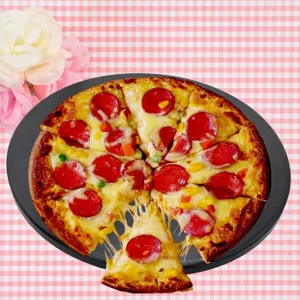 Zwart Geglazuurde Cordieriet Pizzasteen Ronde Bakvorm Hittebestendig Barbecue Gereedschap Voor Oven Bakkerij