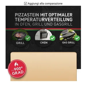 Dettaglio della pietra per pizza in cordierite 38x30x1,5cm resistente al calore fino a 900°C
