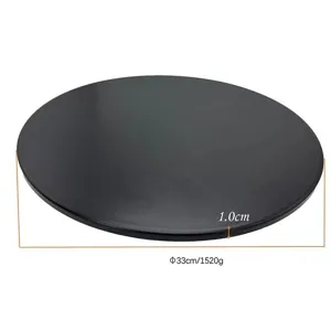 Zwarte geglazuurde cordieriet pizzasteen ronde bakplaat 33cm diameter 1cm dik