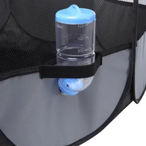 Foldable pet tent with hanging water bottle feeder for camping rest use daily use