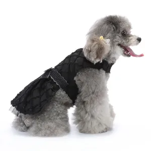 Robe de princesse noire pour chien pour mariage et fête, vêtement élégant pour animal.