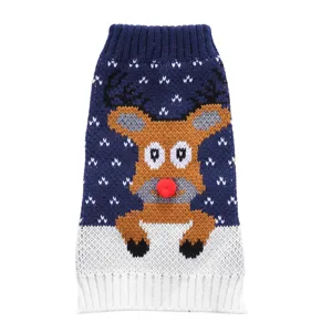 Joli pull de noël pour animaux de compagnie chien, col roulé tricoté chaud hiver confortable.