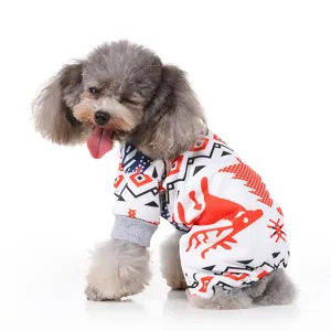Combinaison de noël pour chien animal mignon renne imprimé costume à quatre pattes