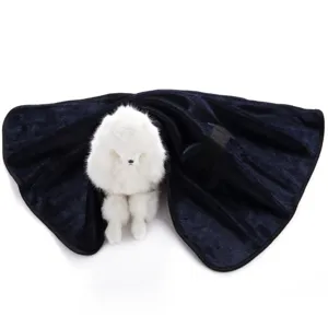 Pet dog drying towel double-sided fleece pet bath robe close up detail view one pc.