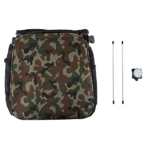 Borsa per animali da bicicletta mimetica con aste di supporto e luce LED di sicurezza