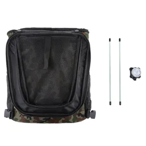 Borsa da bici per animali mimetica staccabile con aste di supporto e luce LED