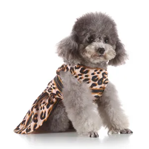 Leopard print dog dress summer pet clothes cute puppy apparel breathable outfit for small dogs