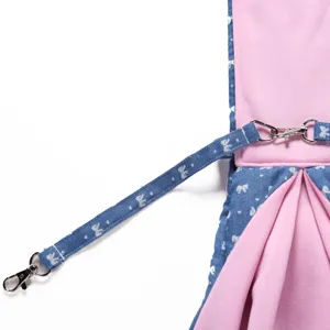Pet bag accessory shoulder strap detail pink blue bow design durable metal hook