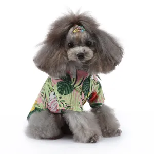 Tropisches Haustier-Hemd für kleine Hunde, ideal für einen Strandurlaub im Sommer.