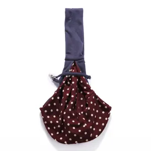 Breathable polka dot pet sling bag single shoulder crossbody carrier for small dogs outdoors.