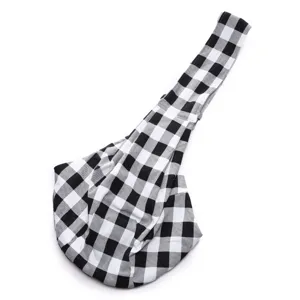 Black white checkered pet sling bag breathable cotton puppy cat outdoor carrier bag