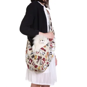 Pet sling bag breathable carrier adjustable shoulder bag cute puppy carrier for outdoor travel
