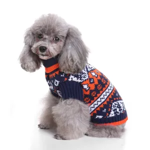 Classic retro pet sweater for small medium dogs, warm knitted winter dog clothes apparel detail