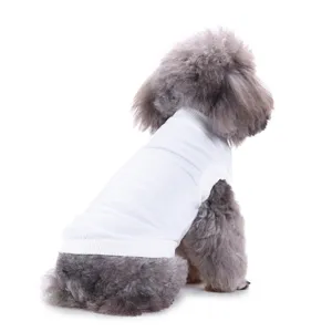 Gilet pour animal de compagnie blanc uni, t-shirt d'été respirant pour petits chiens.