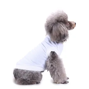 Détail gilet unicolore pour animal, t-shirt d'été respirant, vêtement doux pour chiot.