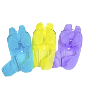 Lightweight breathable reflective dog sun protection suits in blue yellow purple colors