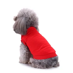 Gilet rouge uni pour chien vetement animal de compagnie t-shirt sans manches ete.