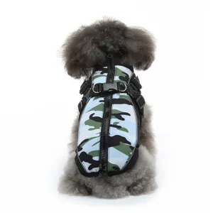 Giacca gilet calda invernale per cani con imbracatura mimetica vestiti invernali per animali